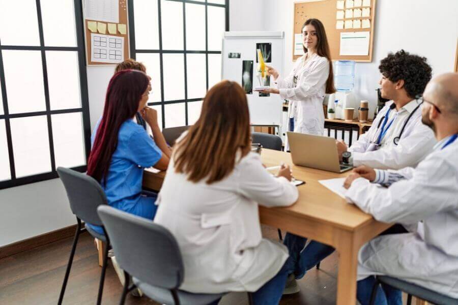 Group of medical professionals in an office