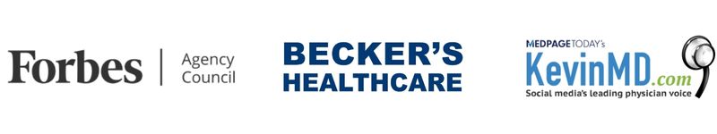 Forbes, Beckers, and KevinMD Logos